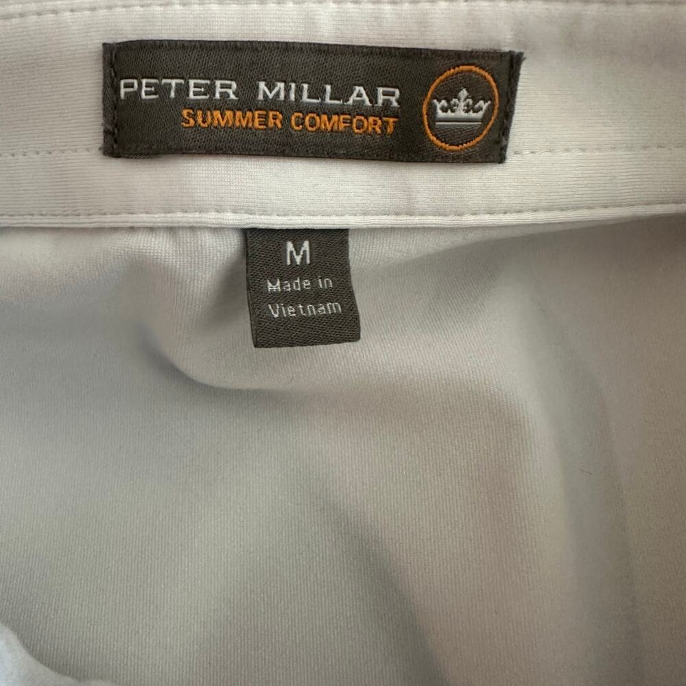 Peter Millar Summer Comfort White, Short Sleeve Golf Polo- M - Picture 4 of 12